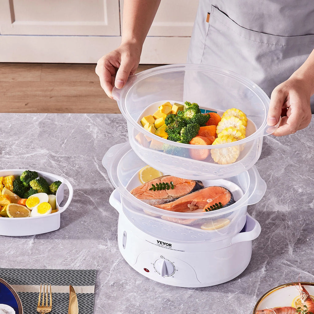 7.4Qt Electric Food Steamer 2-Tier 800W F7464