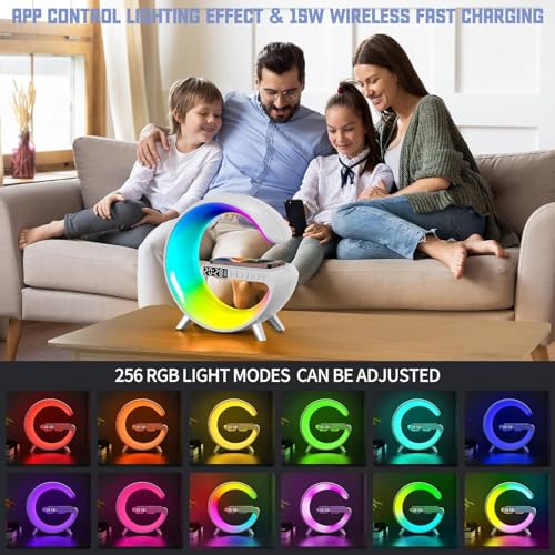 Smart LED Night Light with Wireless Charger and Bluetooth Speaker F72631