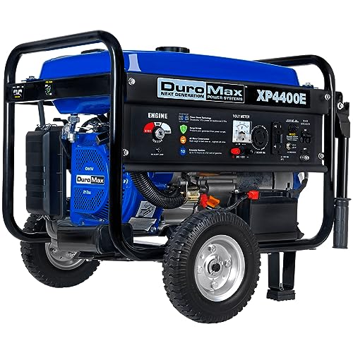 Blue Black Gas Powered Portable Generator 4400 Watt Electric Start H42511