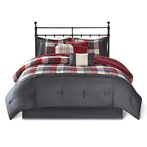 Red King 7 Piece Down Alternative Comforter Set W289