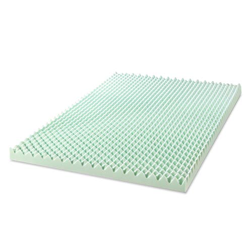 2 Inch Egg Crate Memory Foam Mattress Topper, Full, Green A12647