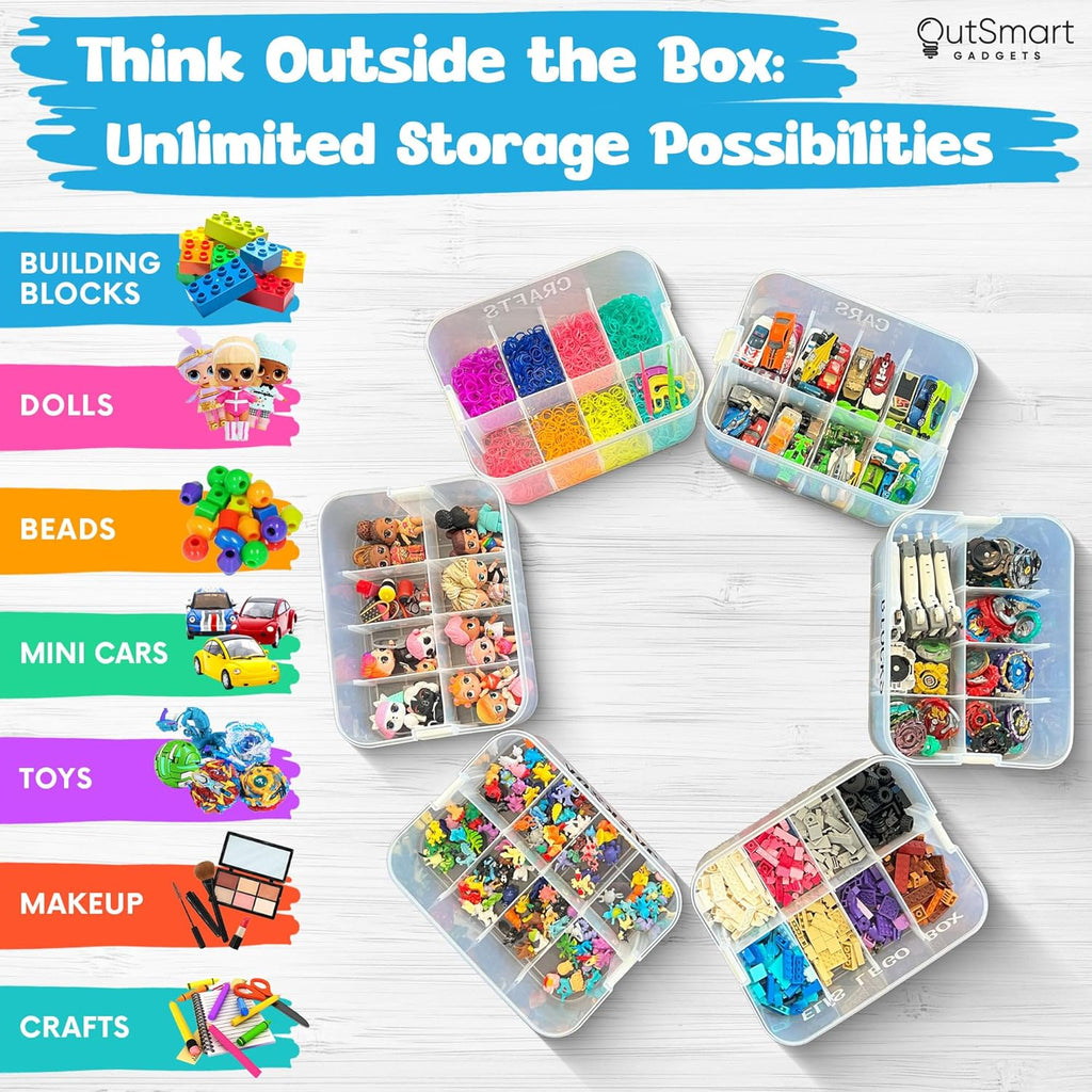 3 Layers Plastic Stackable Toy Storage Organizer Bin with Adjustable Compartments I96121