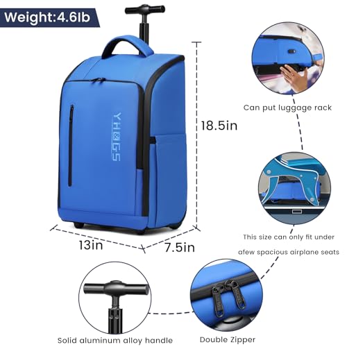 Black Rolling Backpack with Wheels and Laptop Compartment X509944