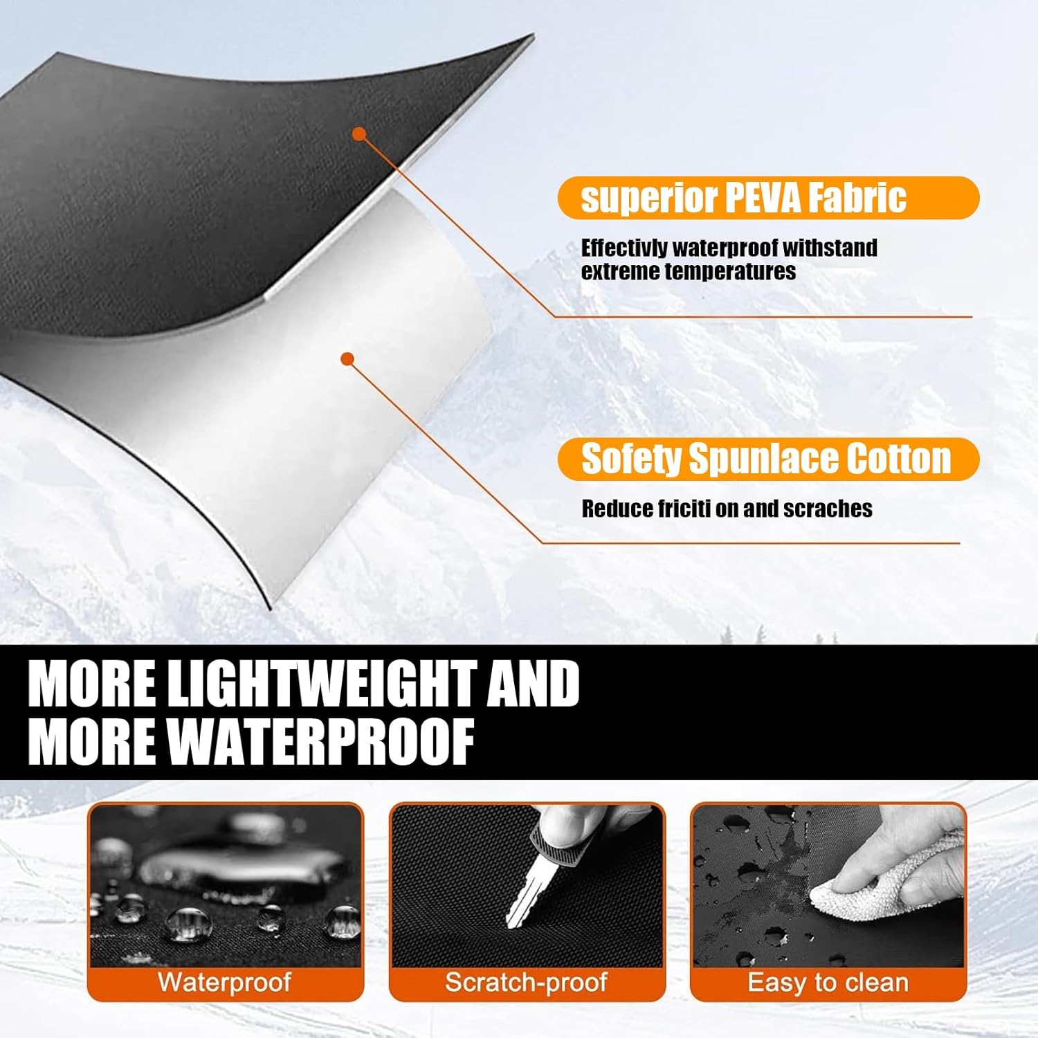 Black Windshield Cover 84.64" x 49.21" D7135