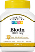 Biotin Tablets 10000 mcg, 120 Count, 6 Pack Y887636