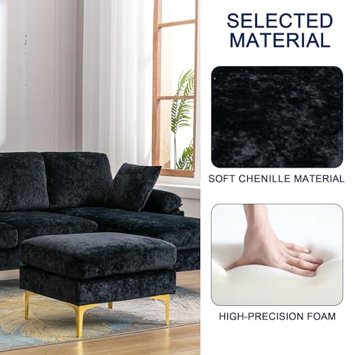 Purple U-shaped Sectional Sofa with Ottoman D875