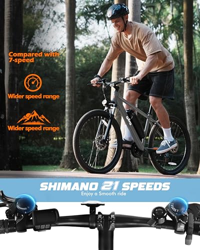 21-Speed Electric Mountain Bike with 350W Motor and Removable Battery K935