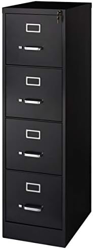 Black Metal 4-Drawer File Cabinet J9808