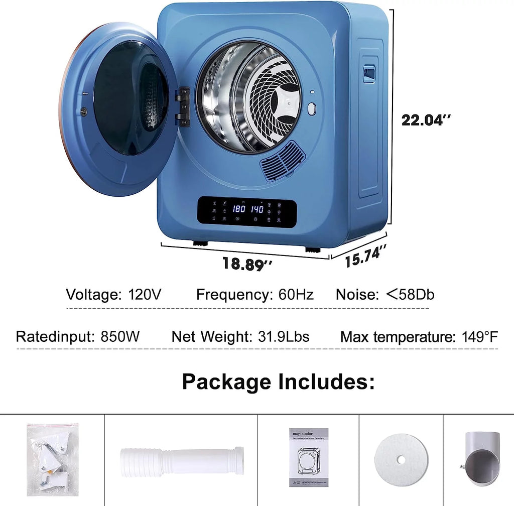Compact Electric Clothes Dryer 8.8 Lbs 850W with Moisture Sensor P85896