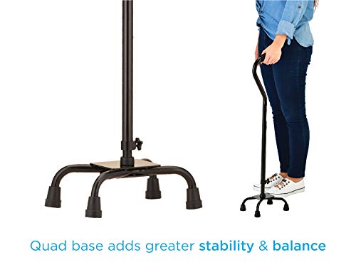 Large Base Offset Silver Quad Cane U9047