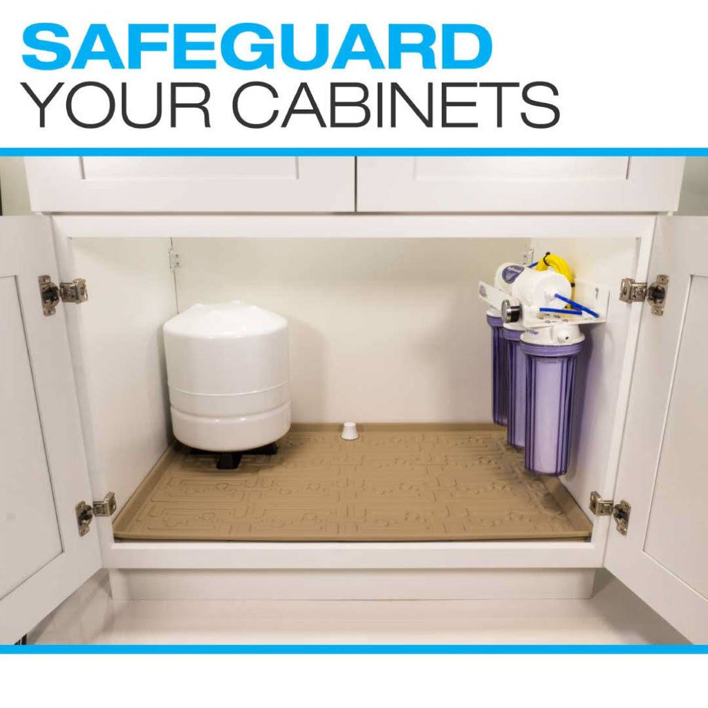Beige 37 x 22 inch Under Sink Kitchen Cabinet Mat R76131