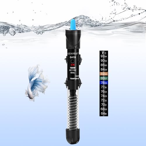 100W Adjustable Submersible Aquarium Heater with Thermometer G2914
