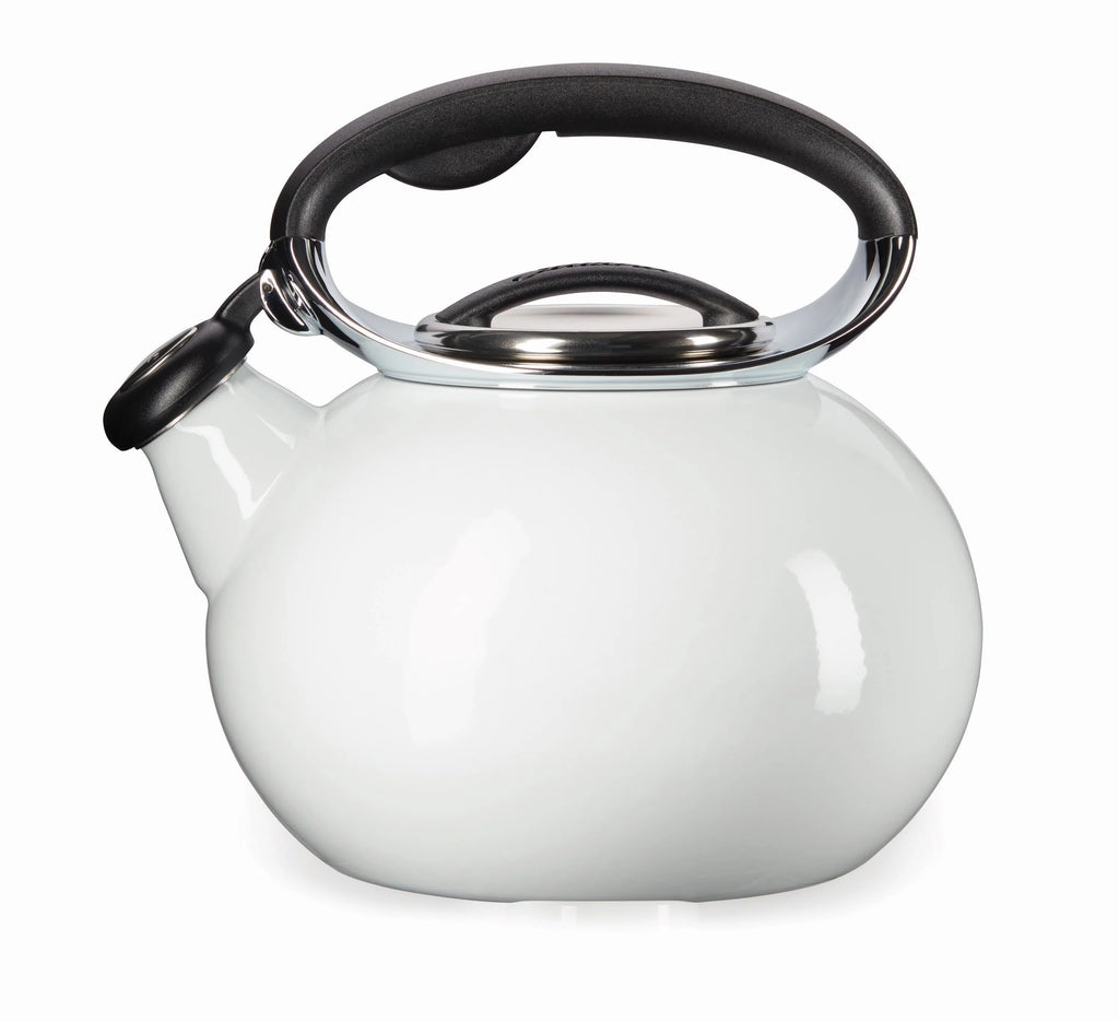 White Enamel on Steel Tea Kettle B388