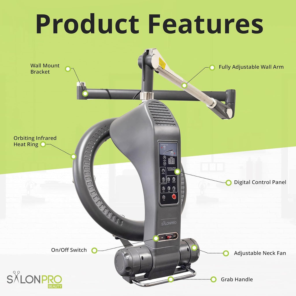 Grey Infrared Hair Color Processor & Dryer Accelerator with Wall Mount O153082