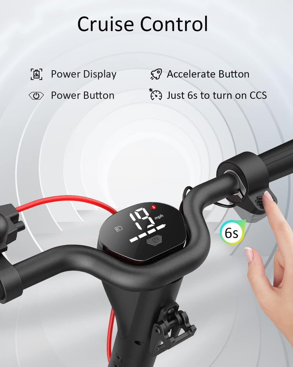 Electric Scooter with 23 Miles Range, 19 Mph, 380W Motor, 8.5" Pneumatic Tire B552