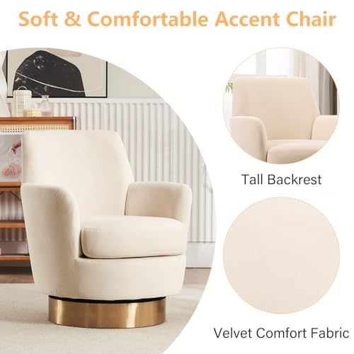 Orange Velvet Swivel Barrel Chair Set of 2 C90333