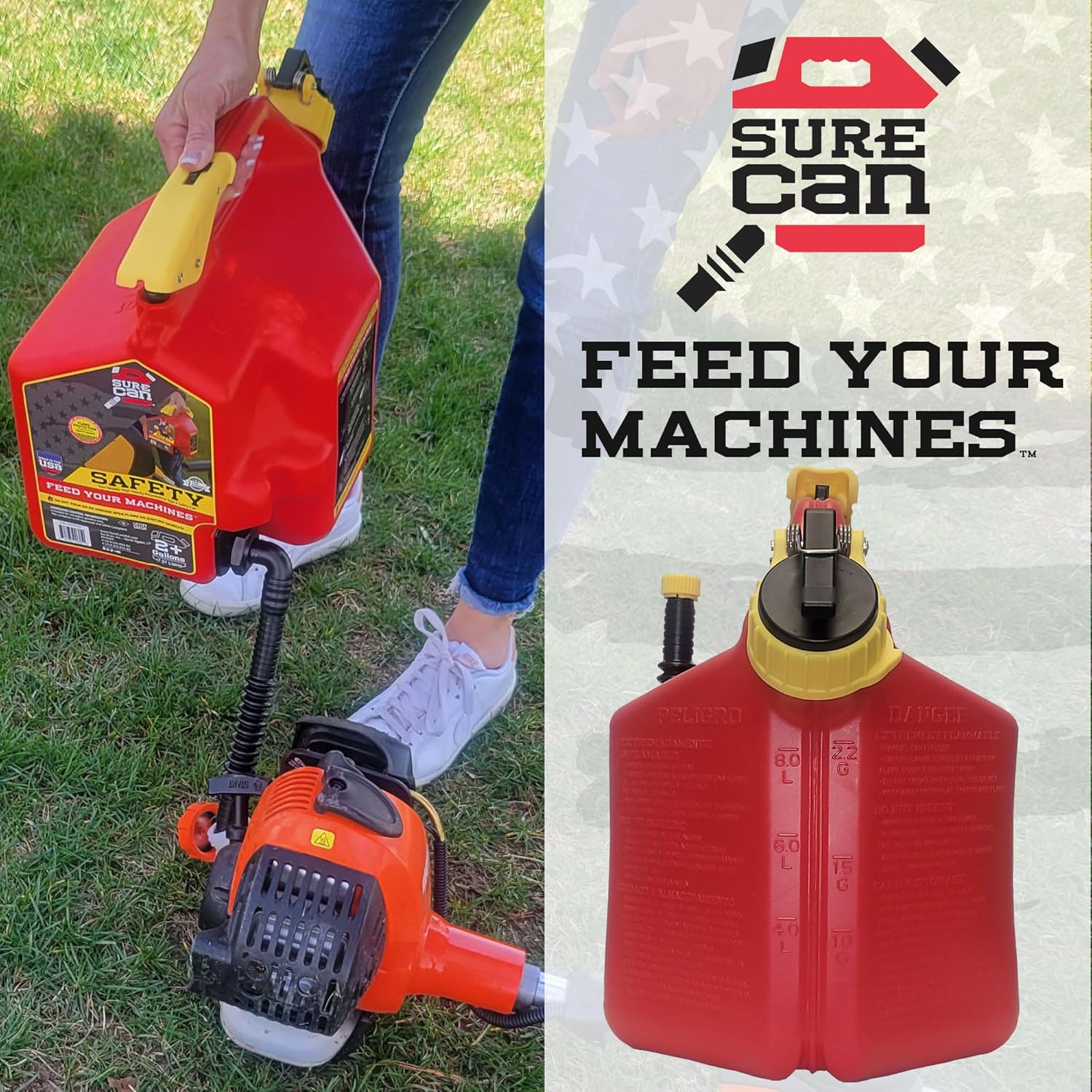 2 Gallon Red Safety Container with Rotating Spout W839742