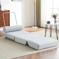 Blue Linen Foldable Futon Sofa Bed K8354