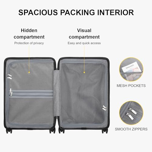 Black 28 Inch Hard Case Trunk Luggage with Spinner Wheels D39865