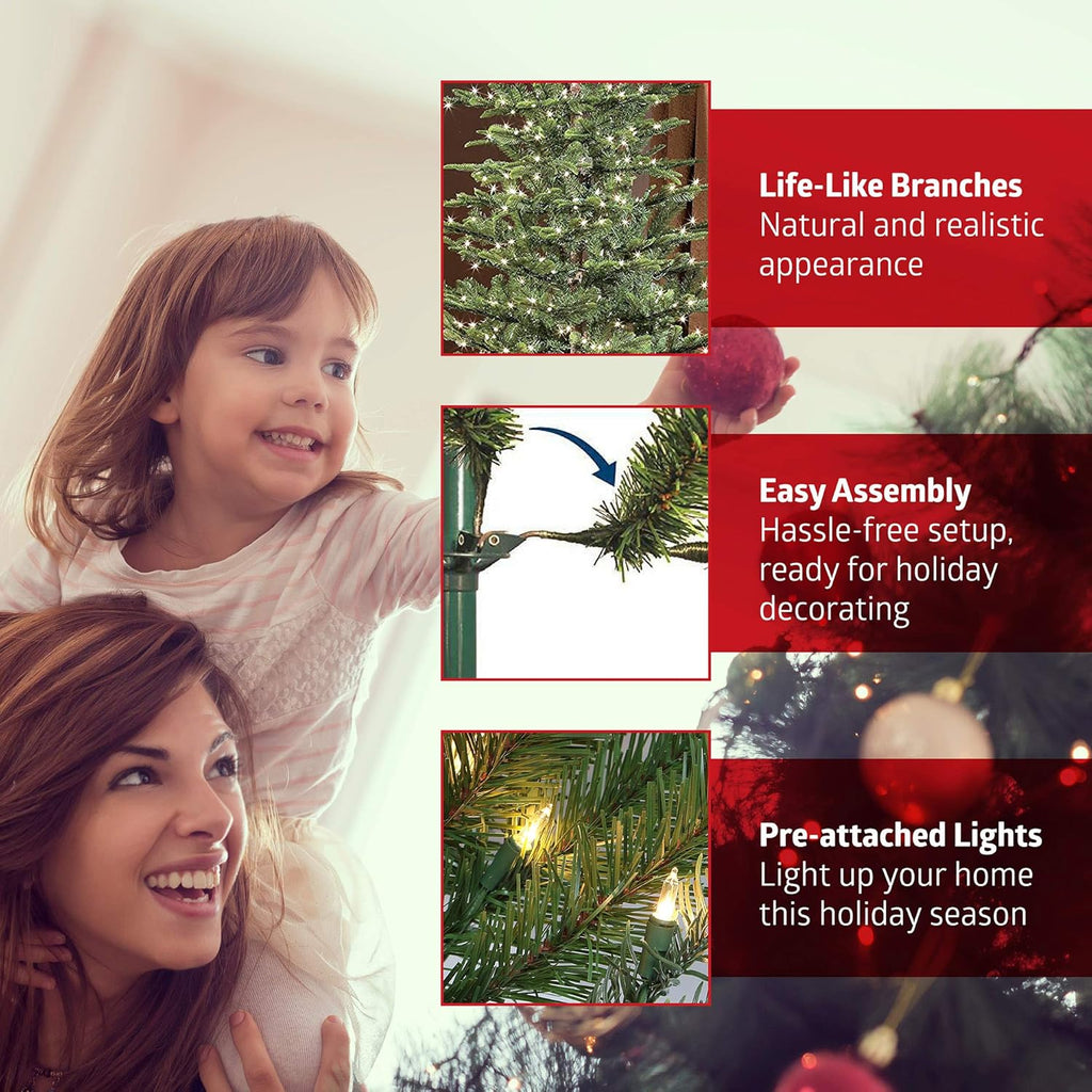 7.5 Foot Pre-Lit Artificial Christmas Tree with 700 Clear Lights K221