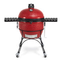 Red 24 in. Charcoal Grill with Cart and Side Shelves F262621