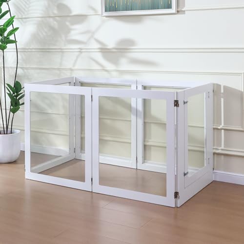 White 6 Panel Acrylic Dog Playpen with Door D926