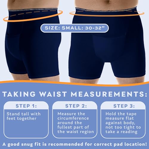 Navy Small 6 Pack Incontinence Boxer Briefs I75045