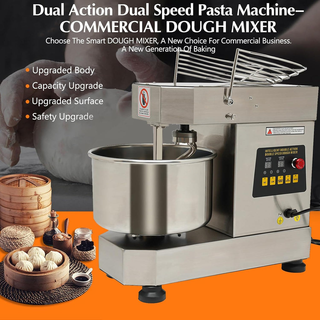 10.5Qt 1000W Spiral Mixer with Stainless Steel Bowl W551