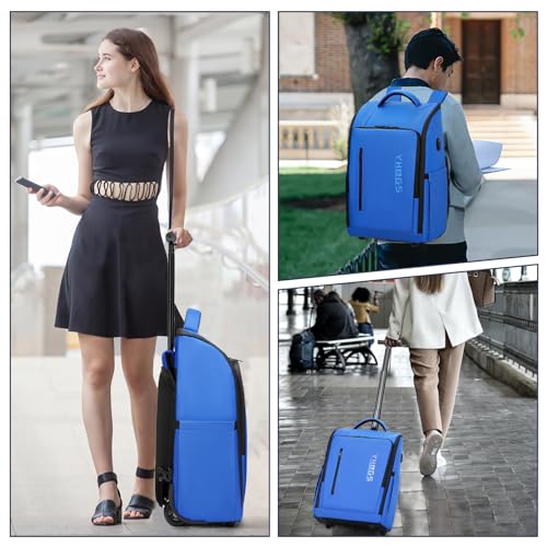 Black Rolling Backpack with Wheels and Laptop Compartment X509944