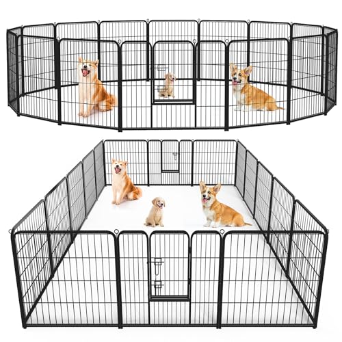 8 Panel 24" Height Metal Dog Playpen with Doors R689