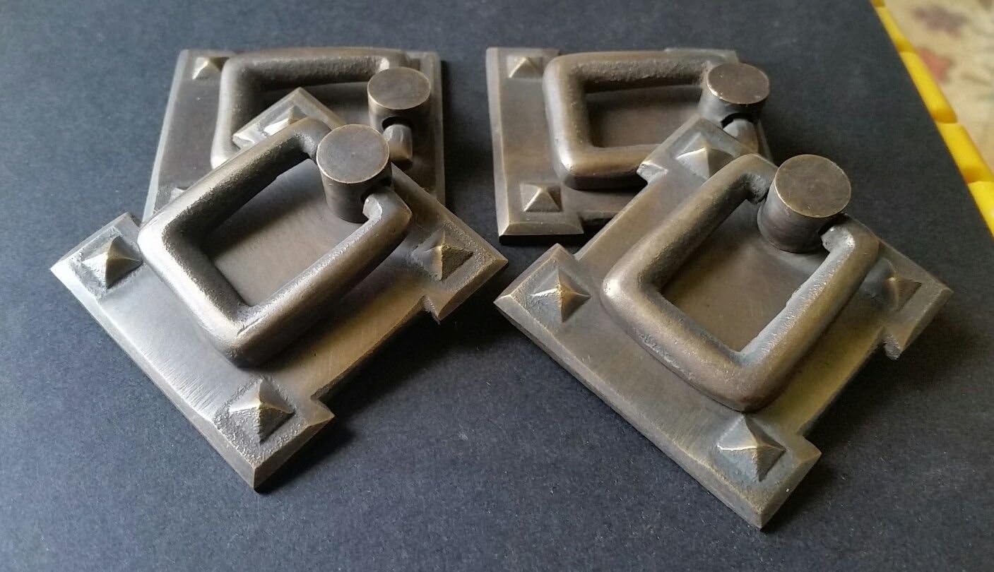 Antique Style Brass Vertical Ring Handles with Bolts 2 1/8" K79577