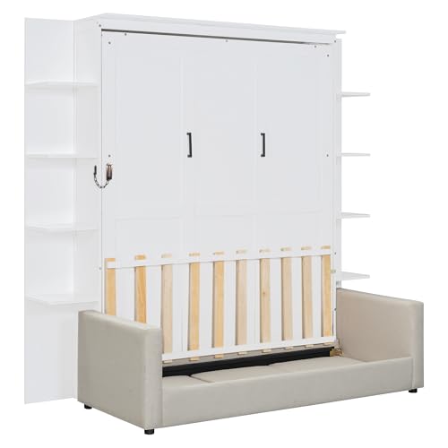 Queen Size Gray Murphy Bed with Sofa C25590