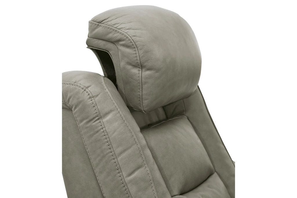 Gray Leather Power Recliner H686309