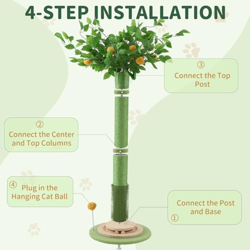 45 Inch Tall Cat Scratching Post with Sisal Rope J395