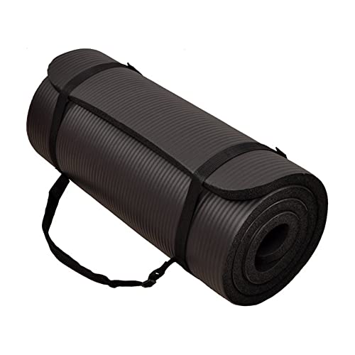 1-Inch Extra Thick High Density Anti-Tear Exercise Yoga Mat with Carrying Strap X204