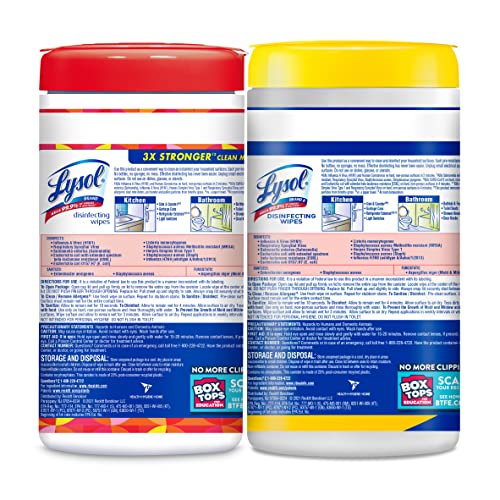 Lysol Disinfectant Wipes, Lemon and Lime Blossom, 80 Count (Pack of 3) O55892