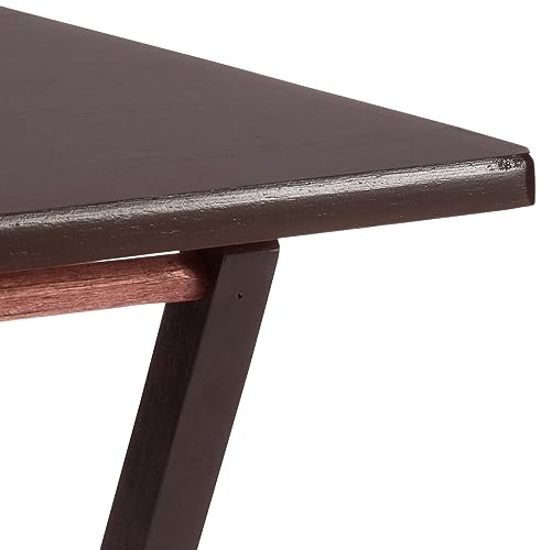 4-Pack Black Rectangular Folding Tray Table with Storage Rack K84843