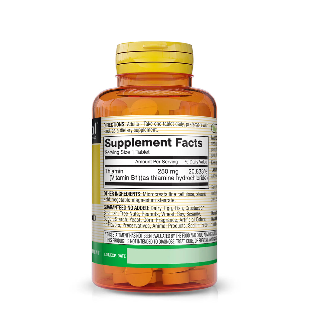 (5 pack) Vitamin B1 250 mg, 100 Tablets Q750788