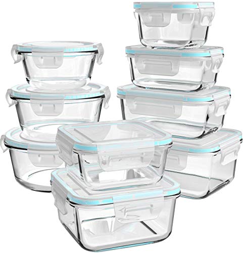 18 Piece BPA Free Glass Food Storage Containers with Lids R896767