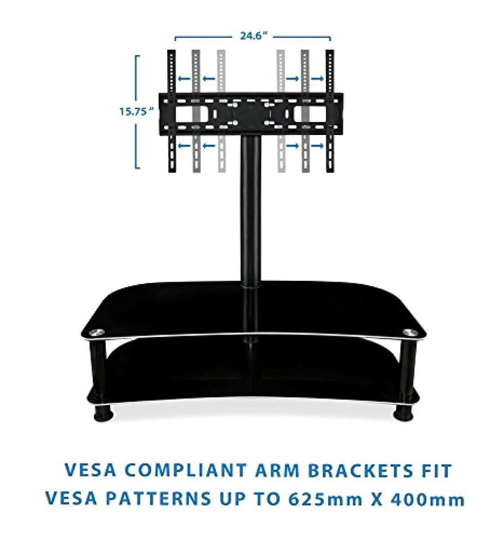Floor TV Stand with Glass Shelves D27745