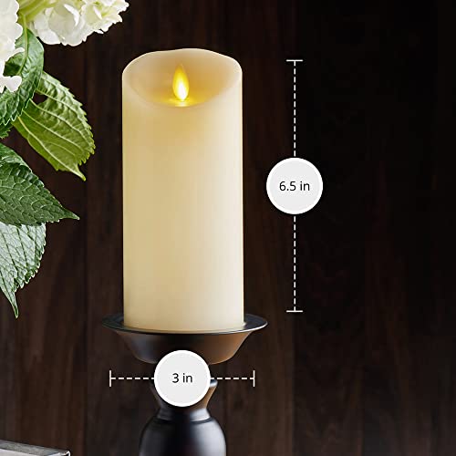 Ivory 6.5" Pillar Candle with Warm LED Light Z454923