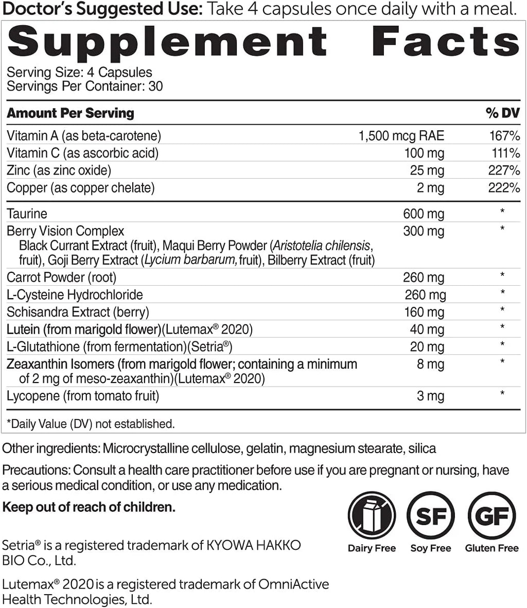 120 Capsules Eye Health Supplement with Lutein O8649