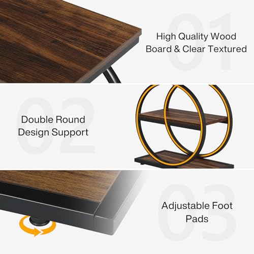 3-Tier Narrow Wood Side Table with Storage U895579