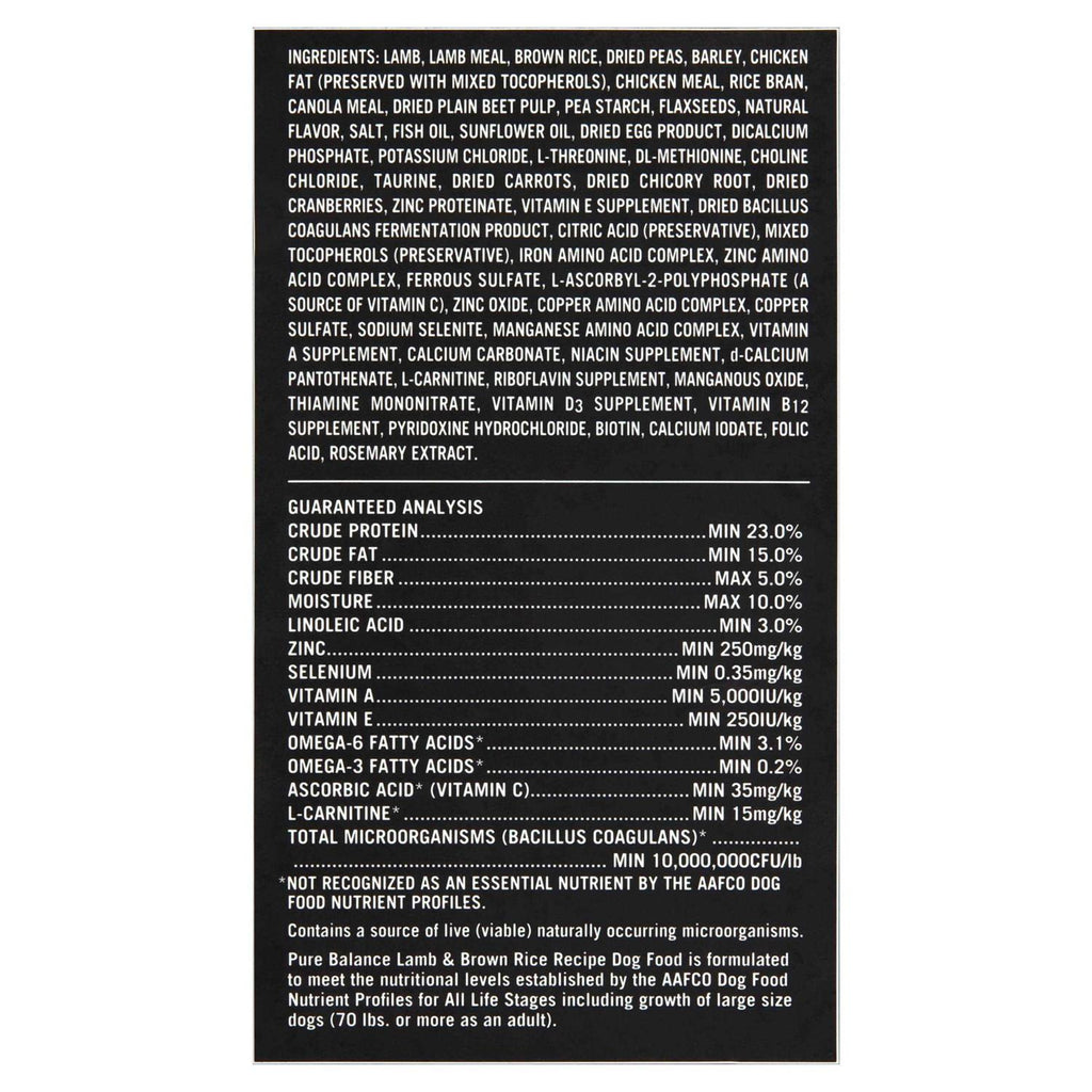 Lamb & Brown Rice Recipe Dry Dog Food A1369