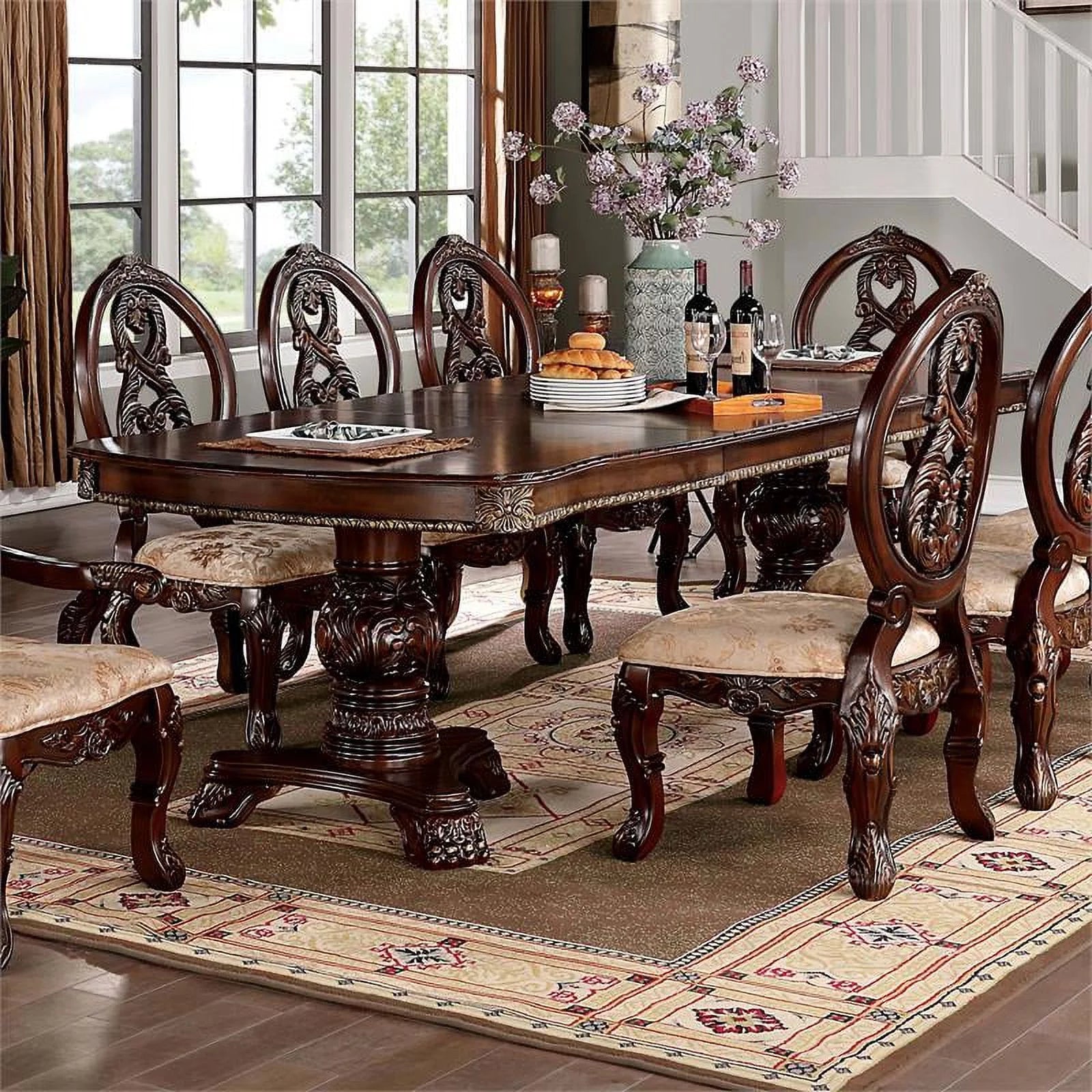 Cherry Wood Expandable Dining Table O930919