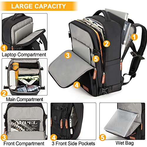 15.6 Inch Waterproof 40L Laptop Backpack (Black) H2529