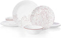 12-Piece Dinnerware Set Service for 4 red, White X661641