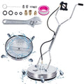 24" Pressure Washer Surface Cleaner with Dual Handle, 4 Wheels, 3/8" Quick Connect, 2 Replacement Nozzles, Stainless Steel V10172