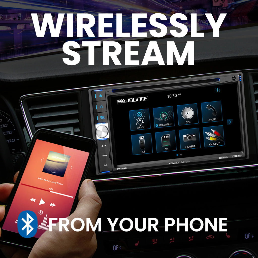 Restored 6.5 Inch Double Din Touchscreen Car Audio Stereo System with Bluetooth U872