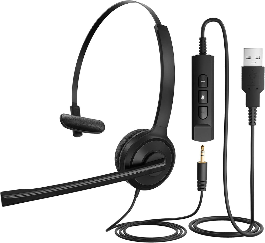 Single-Sided USB Headset with Microphone Noise Cancelling, 2.5mm F1405
